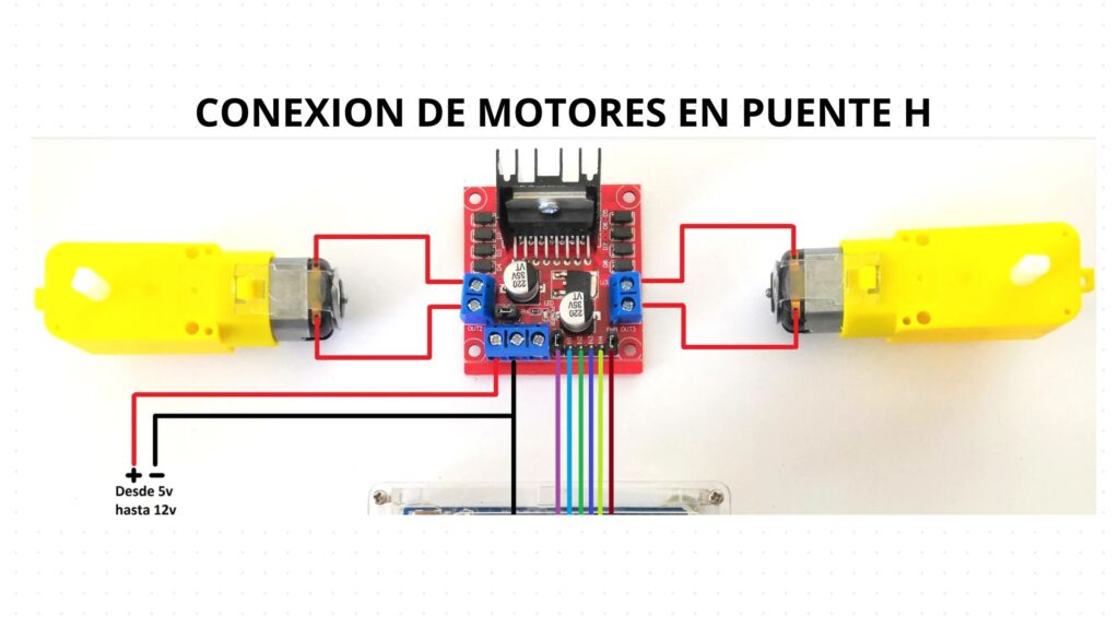 CONEXION DE MOTORES EN PUENTE H